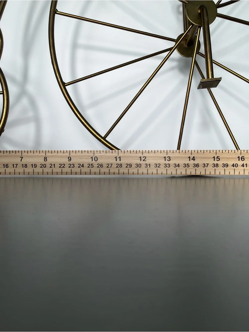 Vintage Penny Farthing High Wheel Bicycle Metal Wall Decor Wood Seat